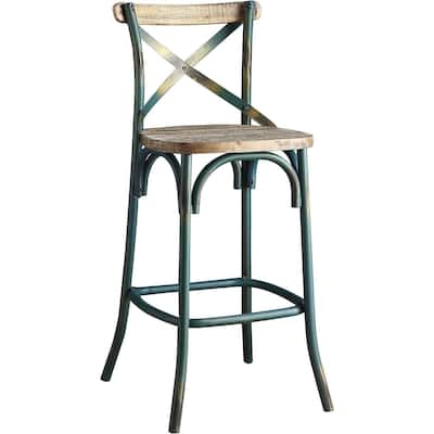Metal Frame Small Bar Chair with Bucket Seat and Footrest