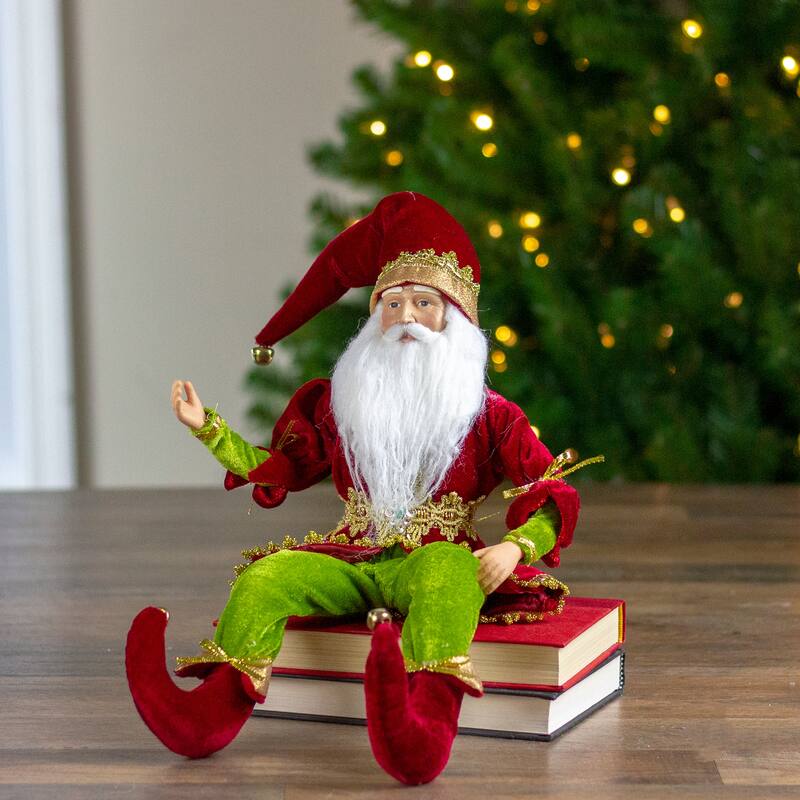 Whimsical Elf Hanging Christmas Figure - 18" - Red and Green