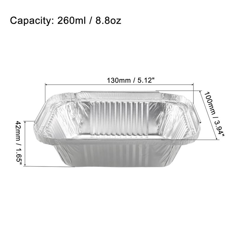 Aluminum Foil Pans, Disposable Trays Containers for Kitchen Roasting - 100pcs