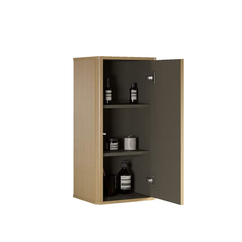 Striped Brushed Floating Bathroom Floating Side Cabinet,Wall-Mounted