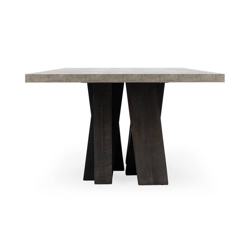 Classic Home Simone 94" Reclaimed Pine Wood Dining Table in Antique Gray