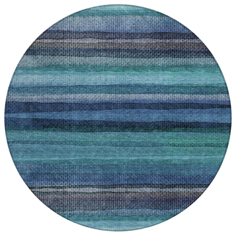 HomeRoots Striped Transitional Rectangle Outdoor Rug