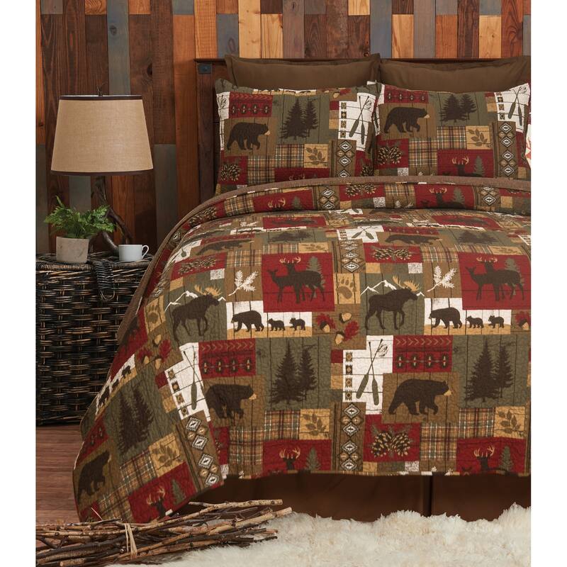 Timber Trails Rustic Lodge Theme Quilt Set