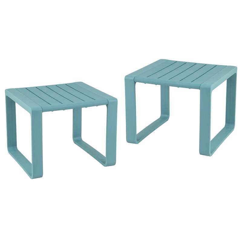 Gymax Outdoor Side Table Set of 2 18'' Weather Resistant Adirondack