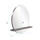 preview thumbnail 7 of 6, Allan Andrews Round Beveled Wall Mirror with Gray Wood Shelf - 36"w x 32"h x 5"d