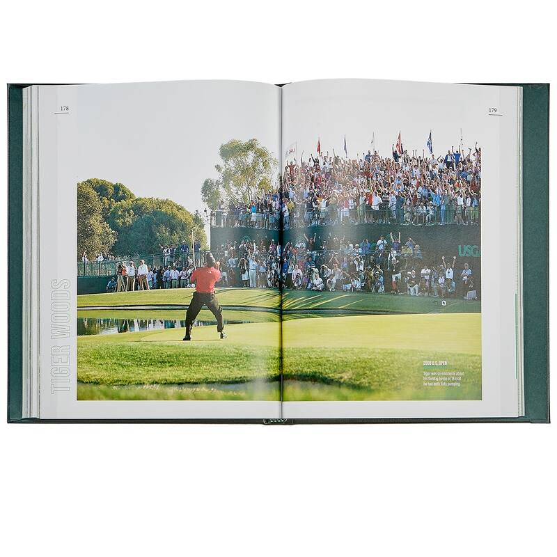 Graphic Image Tiger Woods: Celebrating 25 Years on The PGA Tour Coffee Table Book, Leather, Green