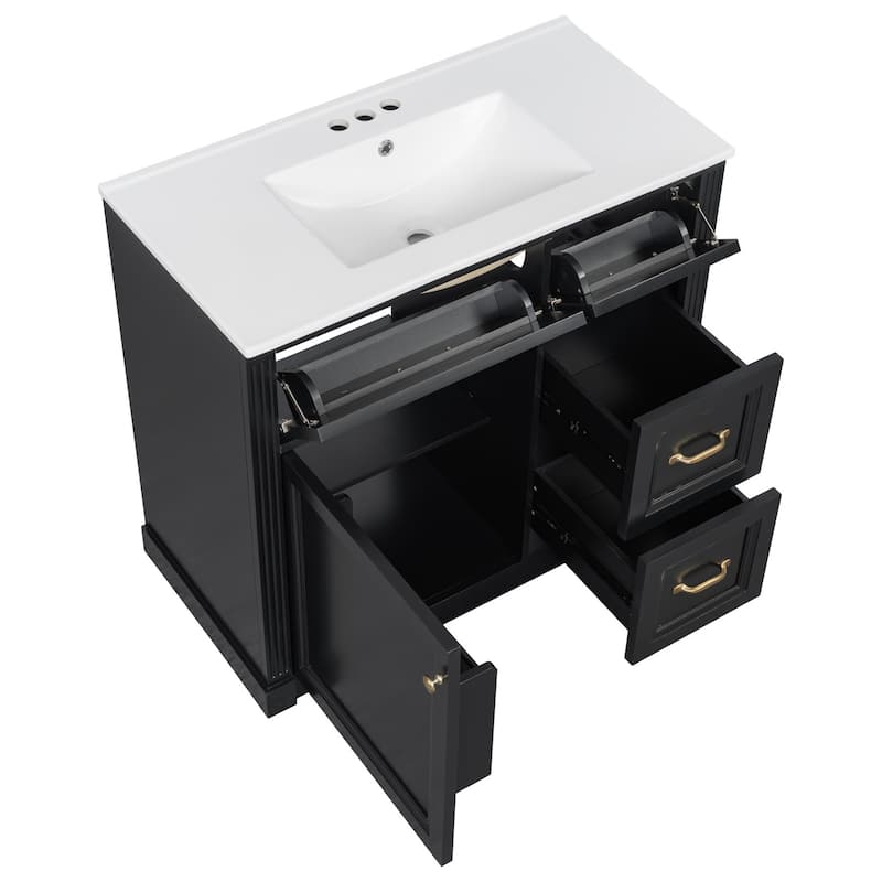 Bathroom Vanity with Sink, Cabinet with Drawers