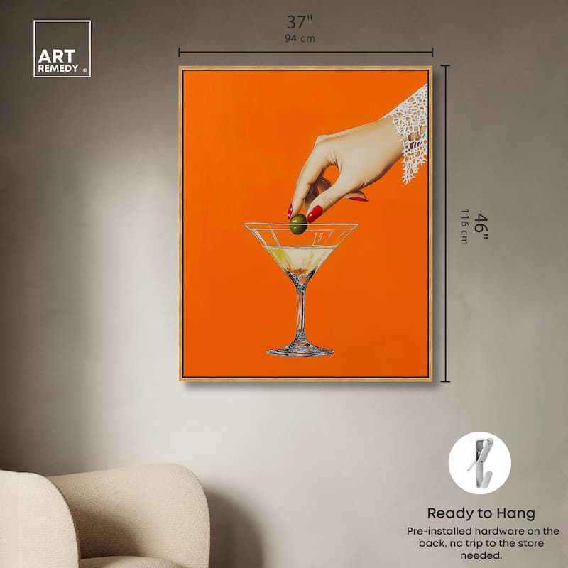 Orange Zest Martini Canvas by Art Remedy