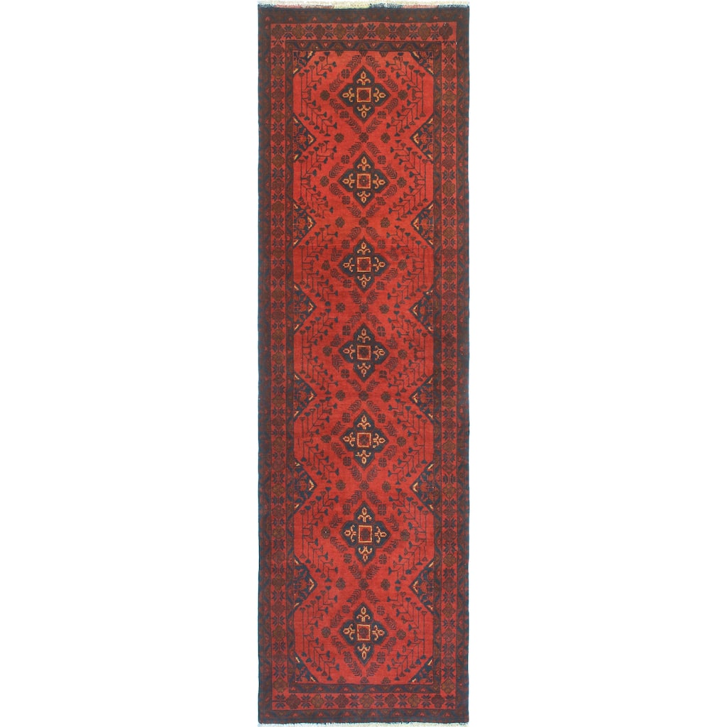 Khal Mohammadi Lawrence Red/Navy Runner - 2'9" x 9'6"