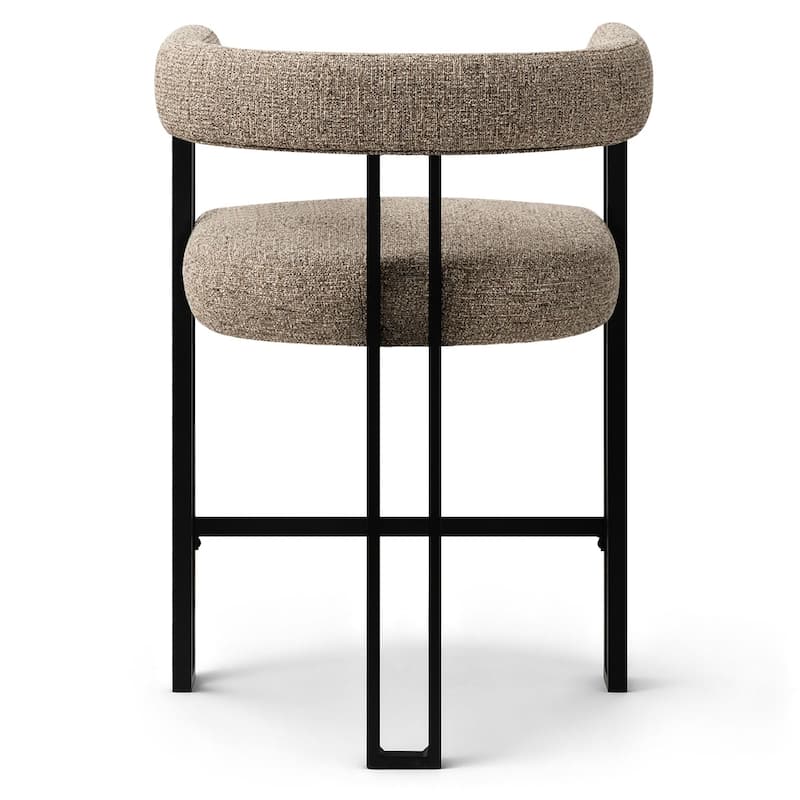 24" Seat Height Upholstered Tweed Solid Back Counter Stool