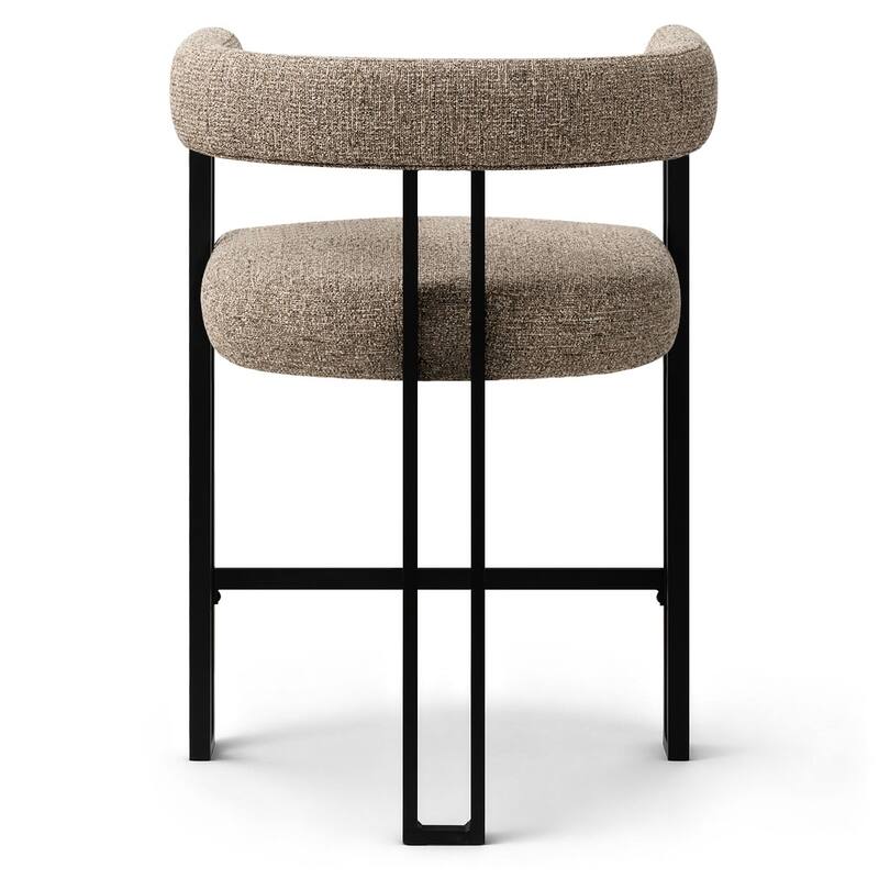 25" Seat Height Upholstered Tweed Black Matel Counter Stool