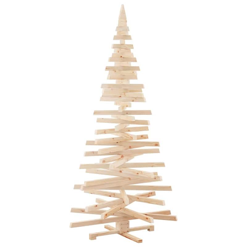 vidaXL Christmas Trees with Stand Natural/Brown Solid pine wood