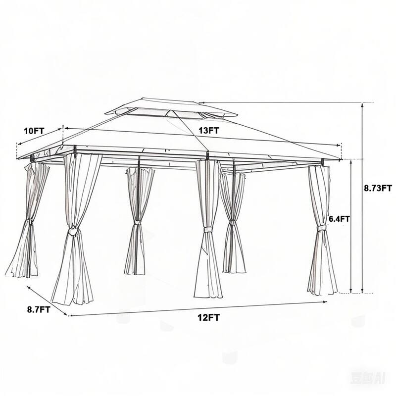 13x10 Outdoor Patio Gazebo Canopy Tent