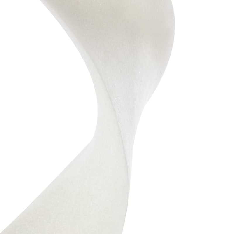 Polystone Abstract Textured Open Wave Decorative Sculpture with Elevated Base - White - Roche River Decor