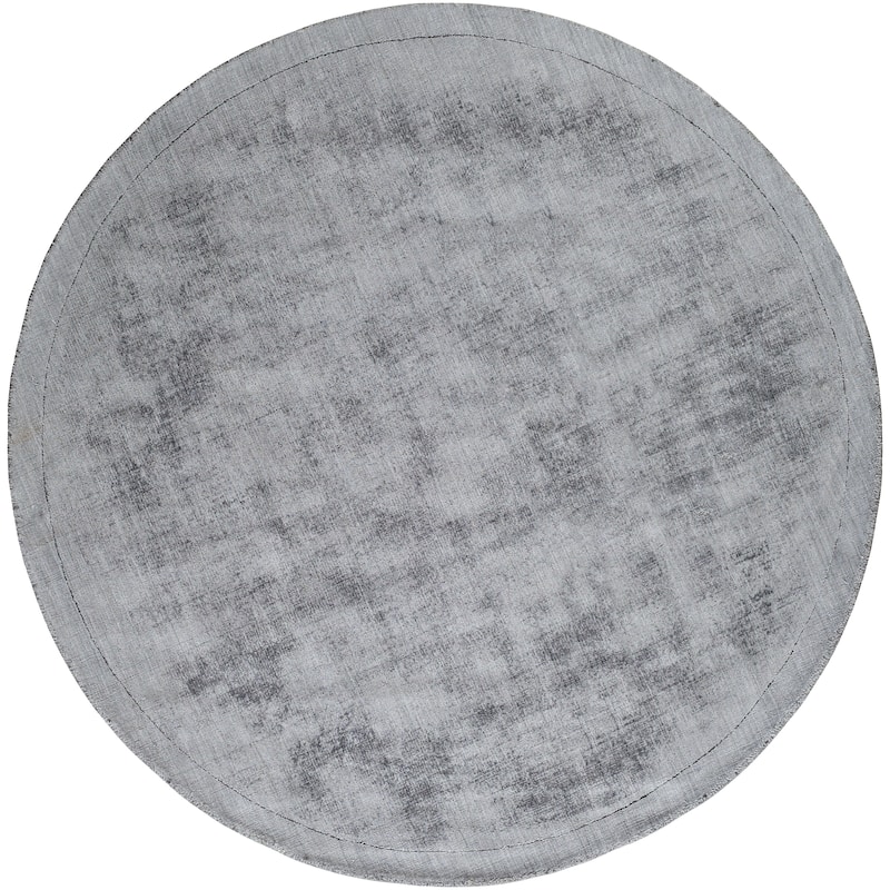 Handloomed Kesgrave Viscose Area Rug - Charcoal - 5'9" Round