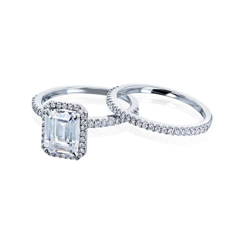 Annello by Kobelli 14k Gold Emma Forever One Moissanite Bridal Set (DEF/VS, DEF/VS) - White - 7