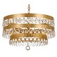 preview thumbnail 1 of 4, Perla 5 Light Antique Gold Chandelier - 22'' W x 14.25'' H 22'' W x 14.25'' H
