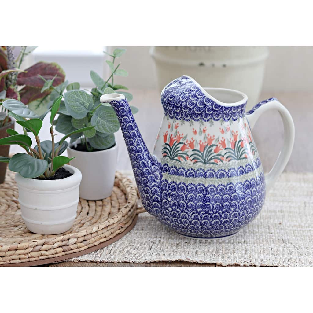 Blue Rose Polish Pottery 521 Ceramika Artystyczna Watering Can