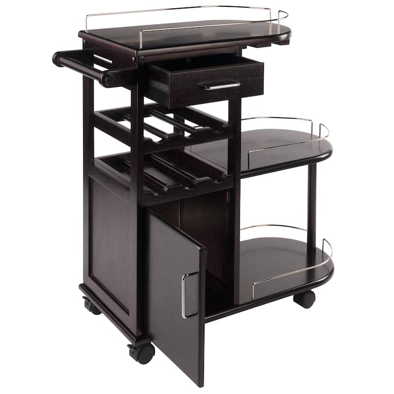 Jimmy Entertainment Cart, Espresso - 35.35 x 15.39 x 35.94 inches