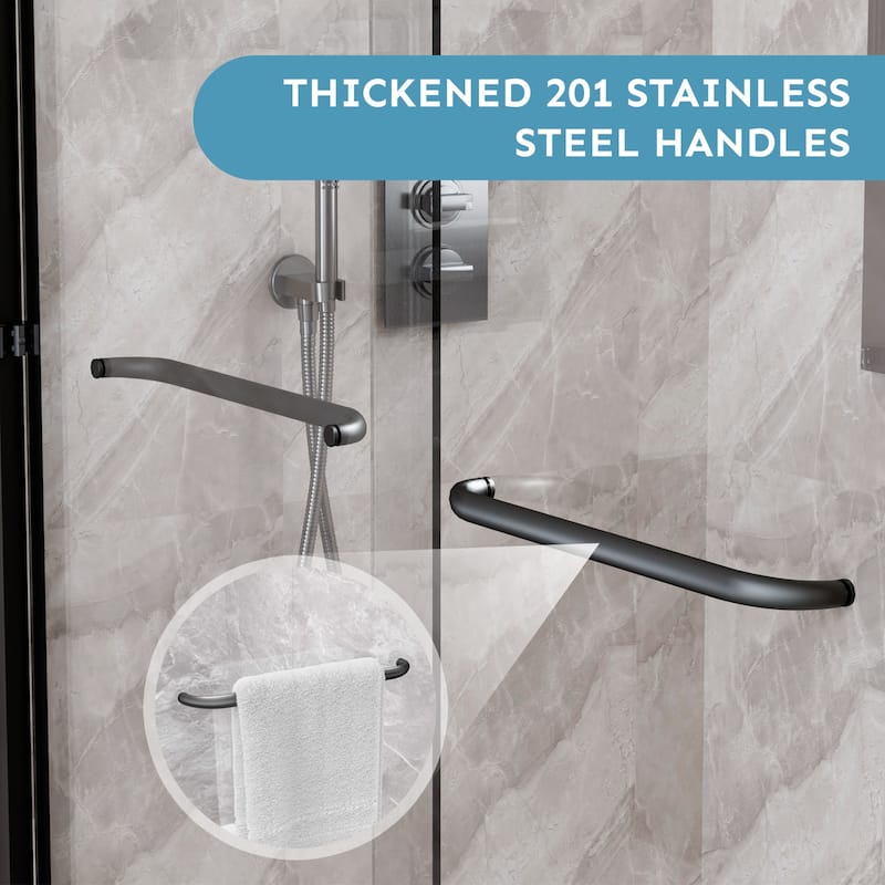 Framed Bypass Shower Door with Glass Panels