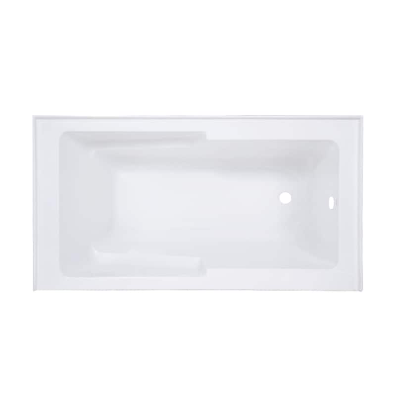 Swiss Madison Voltaire, Acrylic White, Alcove, Integral Armrest, Bathtub with Apron