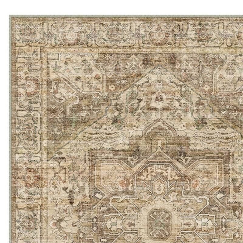 HomeRoots Floral Medallion Traditional Rectangle Area Rug