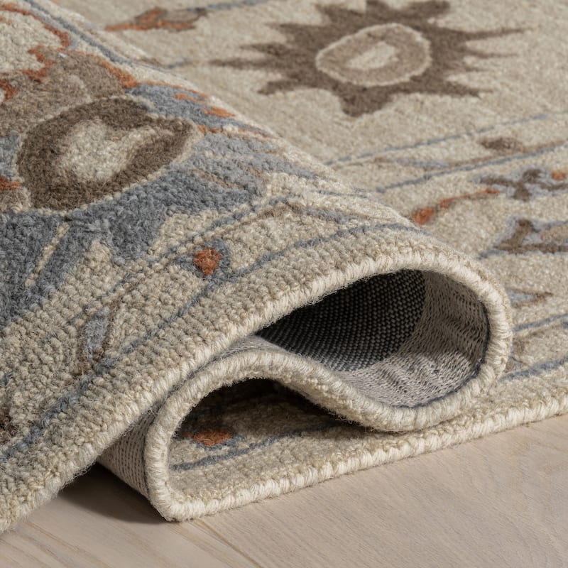 Woodland Bordered Wool Area Rug
