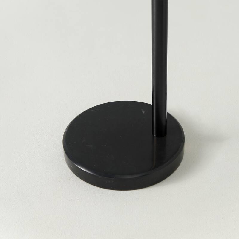Brightech Trilage 84 in. Classic Black Mid-Century Modern 3-Light Adjustable LED Floor Lamp with 3 Beige Fabric Drum Shades