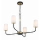 preview thumbnail 4 of 7, Niles 4 Light Black Forged & Modern Gold Chandelier - 34"W x 22.25"H