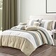 preview thumbnail 1 of 3, Wellco Bedding Comforter Set Bed In A Bag - 7 Piece Patchwork Luxury Bedding Sets - Oversized Grey - King
