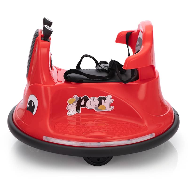 12V Snail-Shaped Kids Electric Bumper Car with Remote Control, Ride On Car with LED Lights,360 Degree Rotate, Toddler Race Toys