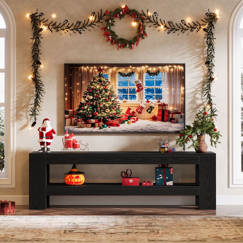 TV Stand, Media Console with Storage Shelves, Entertainment Center Television Console Accent Cabinet for Living Room, Bedroom