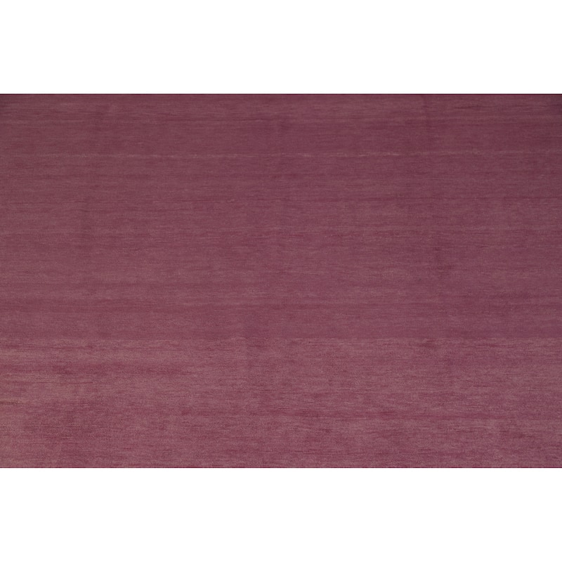Hand Knotted Oriental 100% Wool Carpet Modern Solid Purples Gabbeh Area Rug - 11' 5'' X 8' 0''