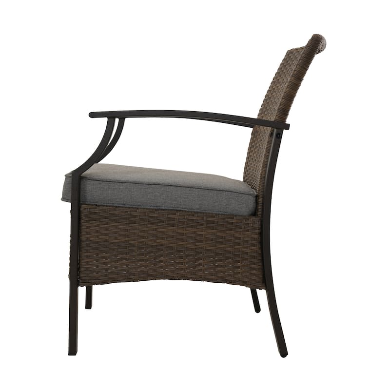 3 Pieces Outdoor Furniture Set, Wicker Table and Chairs