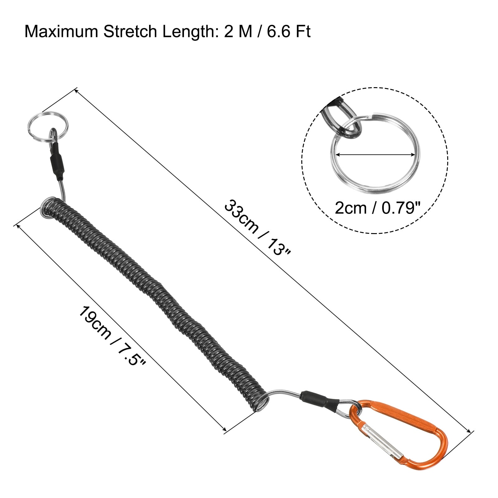6.6ft Fishing Tool Lanyards, Safety Cord Spiral Coiled Lanyard Tether - Bed  Bath & Beyond - 36277768