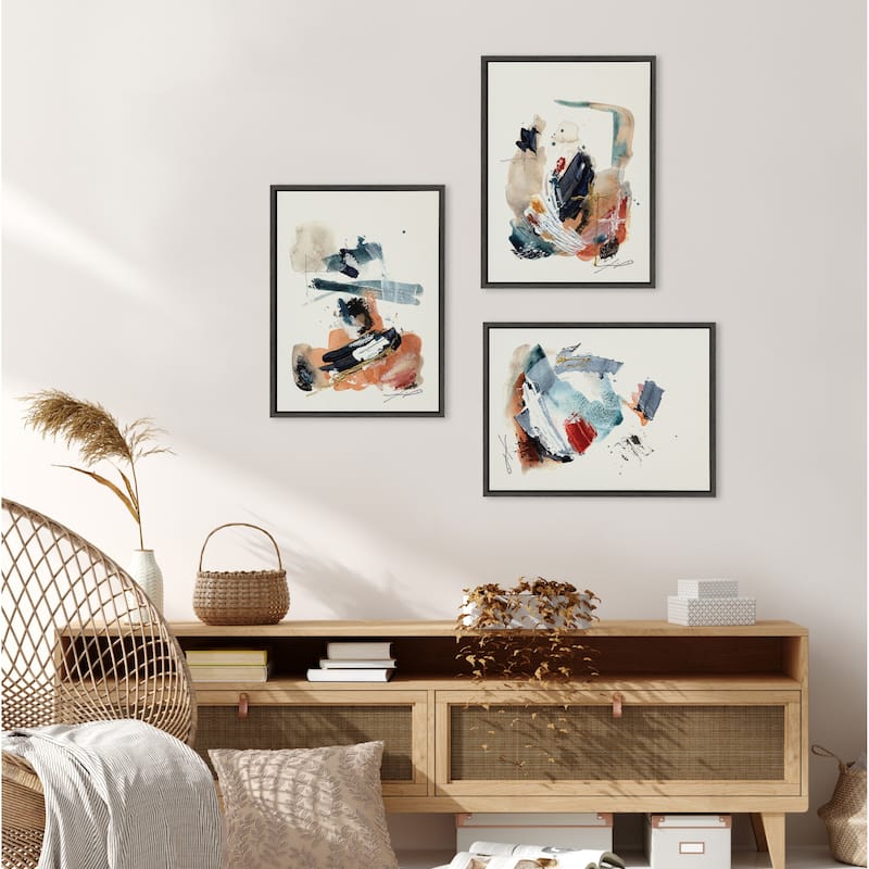 Kate and Laurel Sylvie Fireplace Framed Canvas Art Set by Xizhou Xie