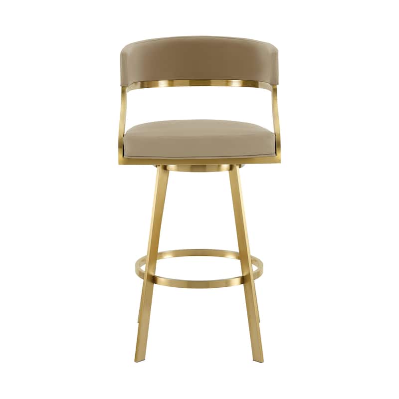 Saturn Modern Swivel Bar Stool, Upholstered Counter Chair with Metal Frame