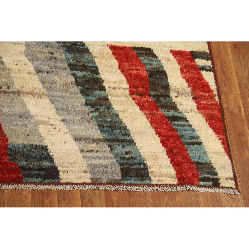 Abstract Moroccan Oriental Area Rug Handmade Wool Carpet - 7'3" x 9'8"