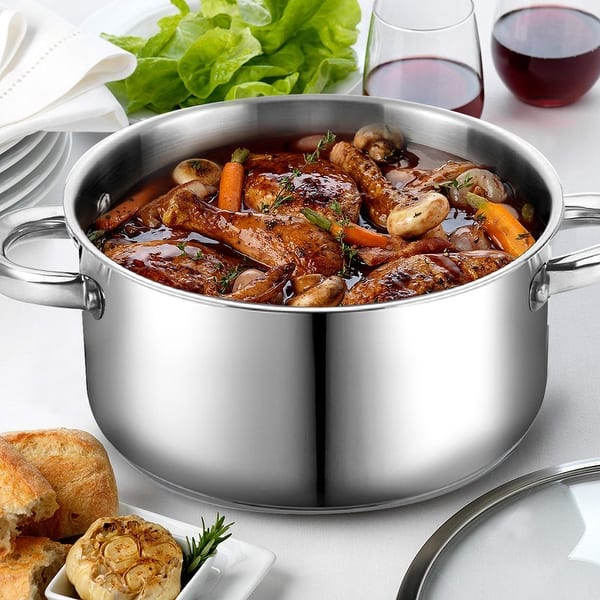 Bene Casa 5-Quart Capacity Dutch Oven, with glass lid, stainless