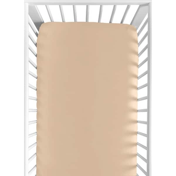 slide 2 of 6, Solid Dark Tan Fitted Crib Sheet Boy or Girl - Beige Gender Neutral Boho Bohemian Minimalist for Desert Sun Taupe Collection