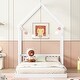preview thumbnail 2 of 22, Full Roof Framed Headboard Floor Bed White