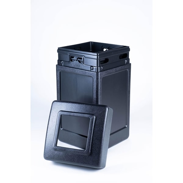 OpenTop Indoor/Outdoor Square 42 Gallon Large Waste Trash Container