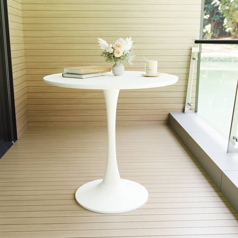 31.5" Round Dining Table 2-4 People with MDF Table Top&Pedestal Base(only table)