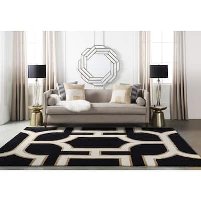 Vlisfa Hand-Tufted Geometric Wool/ Tencel Area Rug