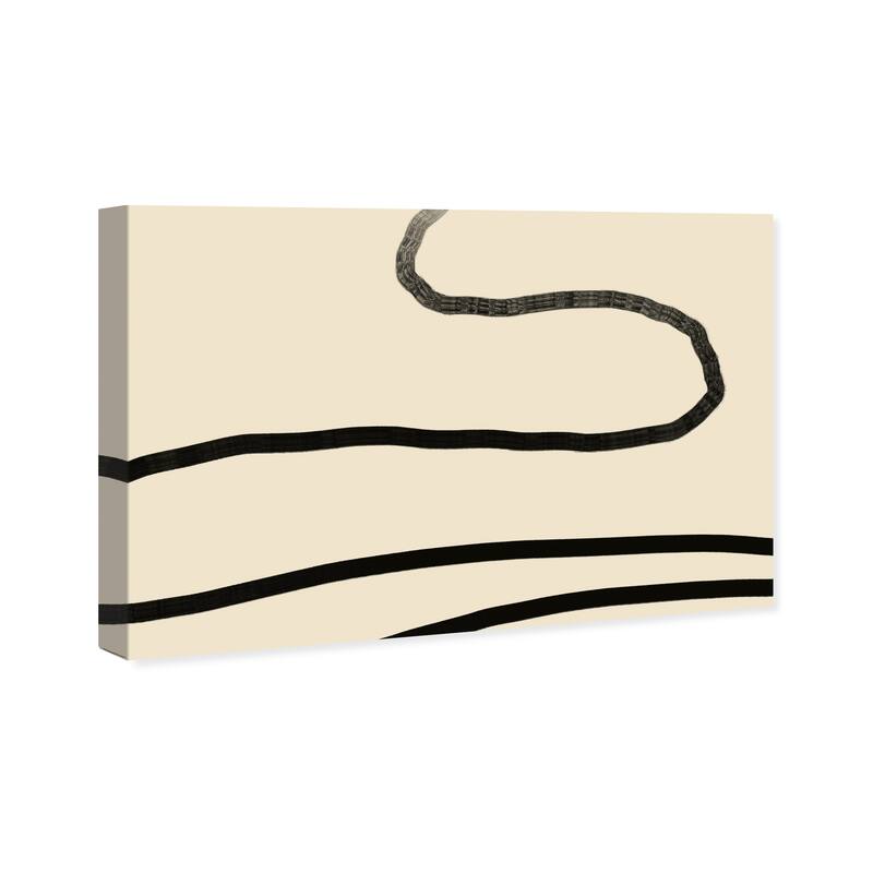 Wynwood Studio Canvas Abstract Abstract Plastic Hanger Black and Vanilla Modern & Contemporary Wall Art Canvas Print