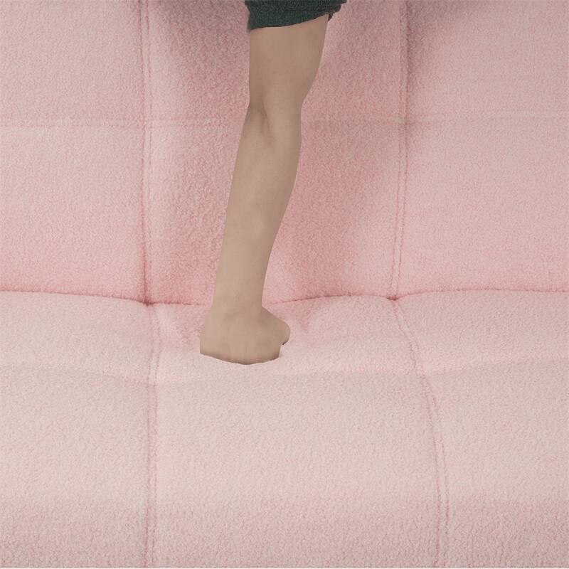 Teddy Fleece Sofabed,Convertible Futon Sofabed With Adjustable Arms