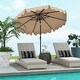 preview thumbnail 2 of 7, Large 9x8 Feet Polyester Fabric Outdoor Patio Umbrella with Wind Vent and Push Button Tilt Crank Handle