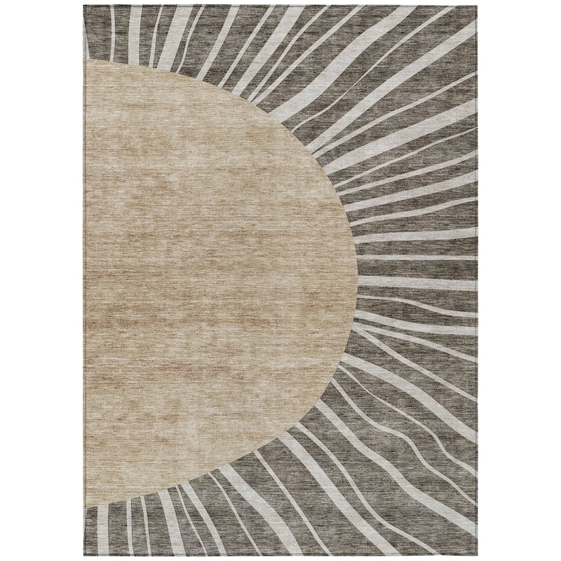 HomeRoots Abstract Transitional Rectangle Outdoor Rug