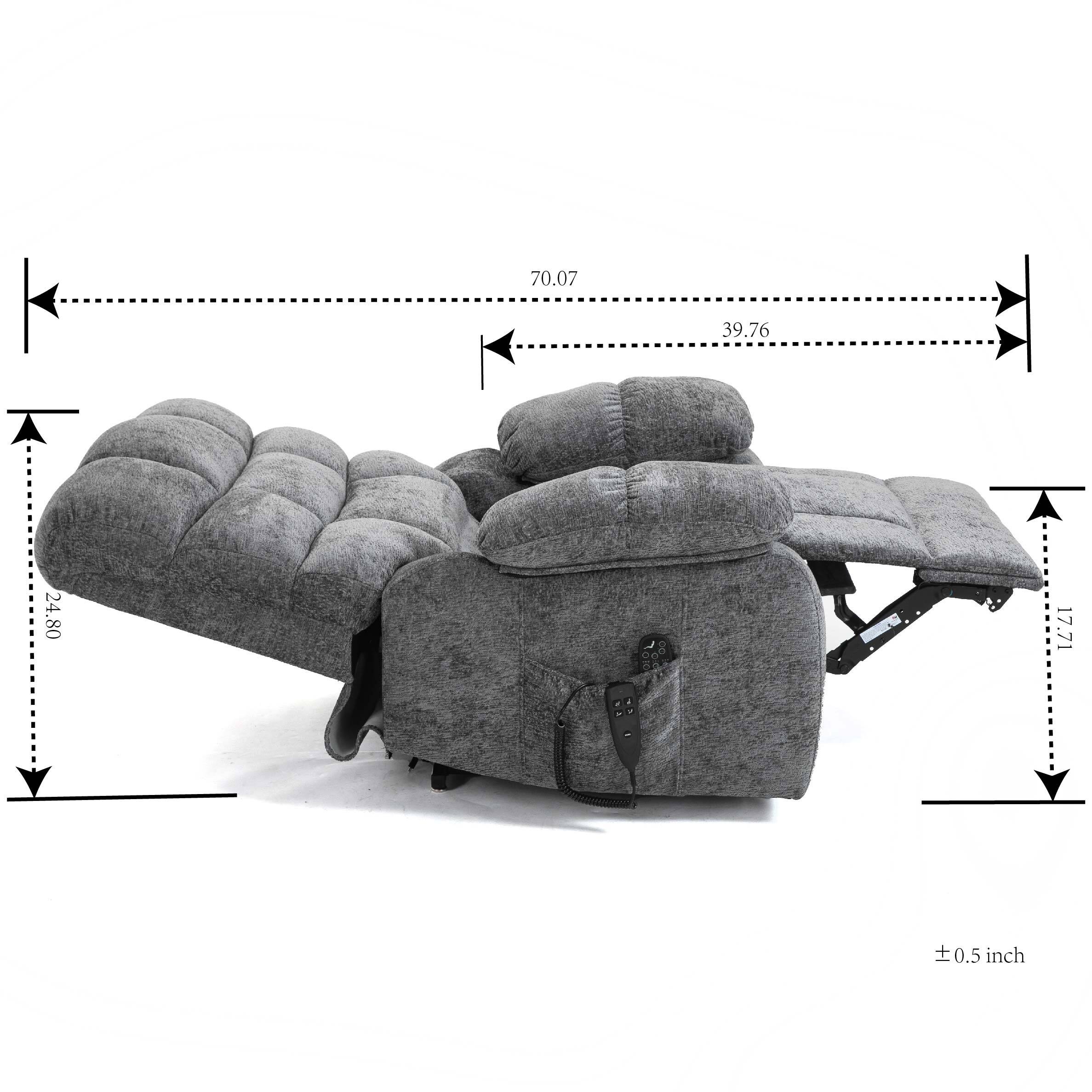 Lift Recliner Chair Heat Massage Dual Motor Power Lift Recliners Bed