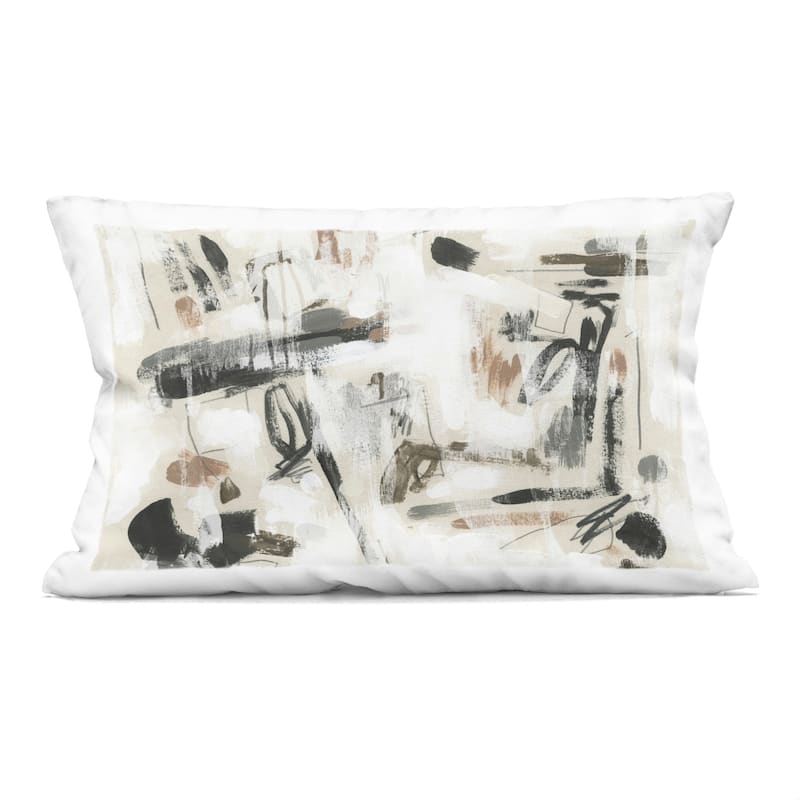 Stupell Subtle Abstract Brush Strokes Decorative Printed Throw Pillow Design by June Erica Vess - Accent - Polyester - Beige - Single